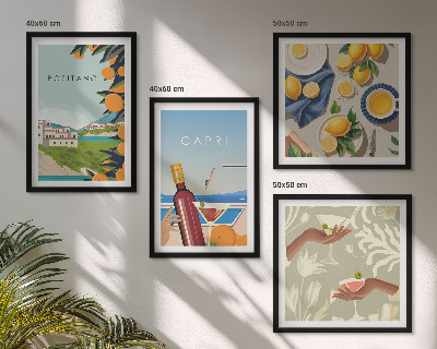 Set tablouri gata de agățat Vacanțe italiene cu lămâie în Capri