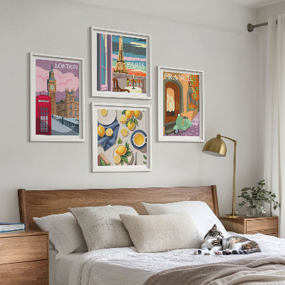 Set tablouri gata de agățat Peisaje urbane Paris Londra Franța