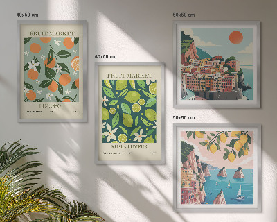 Compoziție de tablouri pentru perete Postere vintage cu modele de fructe