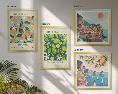Compoziție de tablouri pentru perete Postere vintage cu modele de fructe
