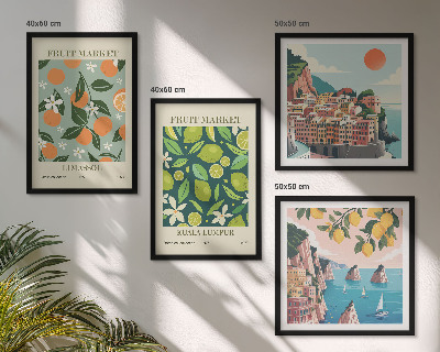 Compoziție de tablouri pentru perete Postere vintage cu modele de fructe