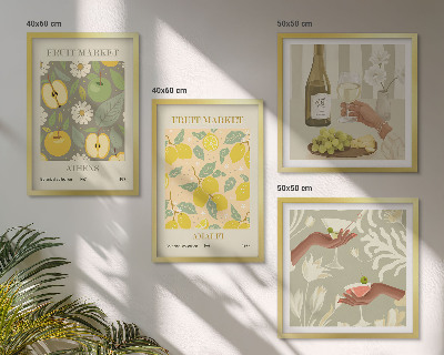 Set tablouri gata de agățat Modele fructate de vin italian