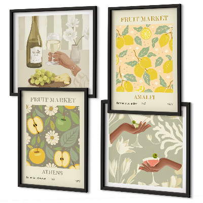 Set tablouri gata de agățat Modele fructate de vin italian