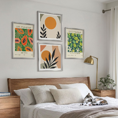 Compoziție de tablouri pentru perete Modele de fructe de papaya Boho