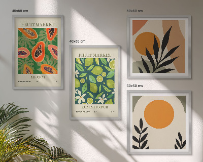 Compoziție de tablouri pentru perete Modele de fructe de papaya Boho