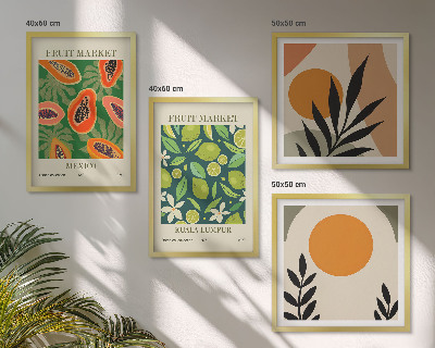 Compoziție de tablouri pentru perete Modele de fructe de papaya Boho