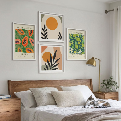 Compoziție de tablouri pentru perete Modele de fructe de papaya Boho