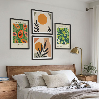 Compoziție de tablouri pentru perete Modele de fructe de papaya Boho