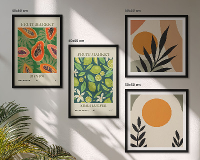 Compoziție de tablouri pentru perete Modele de fructe de papaya Boho
