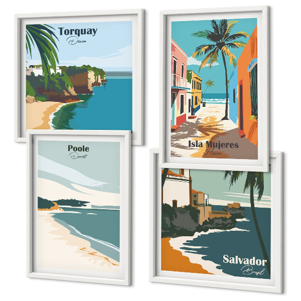 Set tablouri gata de agățat Plaje tropicale și palmieri