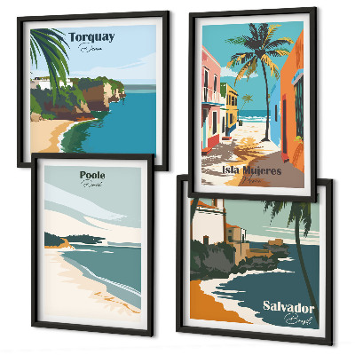 Set tablouri gata de agățat Plaje tropicale și palmieri