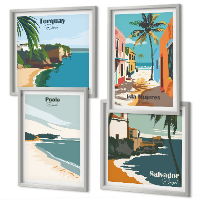 Set tablouri gata de agățat Plaje tropicale și palmieri