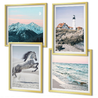 Set tablouri gata de agățat Cai, mișcare, plajă, far, munți