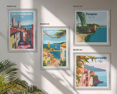 Compoziție de tablouri pentru perete Orașele de coastă italiene