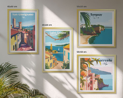 Compoziție de tablouri pentru perete Orașele de coastă italiene