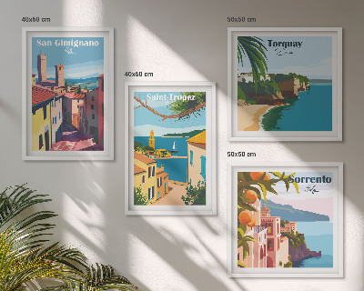 Compoziție de tablouri pentru perete Orașele de coastă italiene