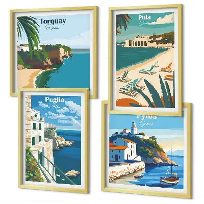 Set tablouri gata de agățat cu peisaje turistice de pe litoral