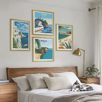 Set tablouri gata de agățat cu peisaje turistice de pe litoral