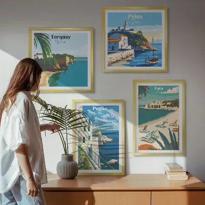 Set tablouri gata de agățat cu peisaje turistice de pe litoral