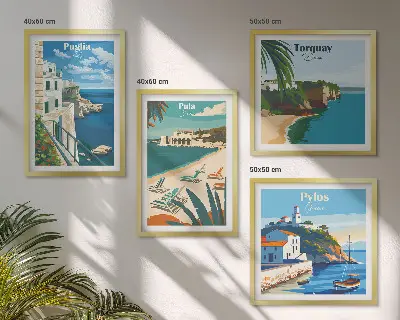 Set tablouri gata de agățat cu peisaje turistice de pe litoral