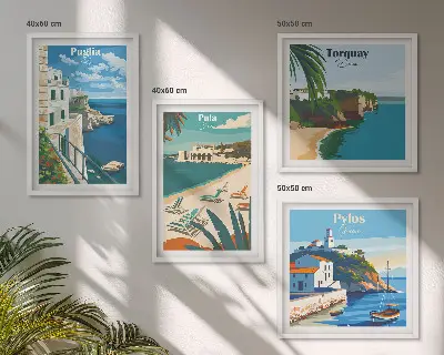 Set tablouri gata de agățat cu peisaje turistice de pe litoral