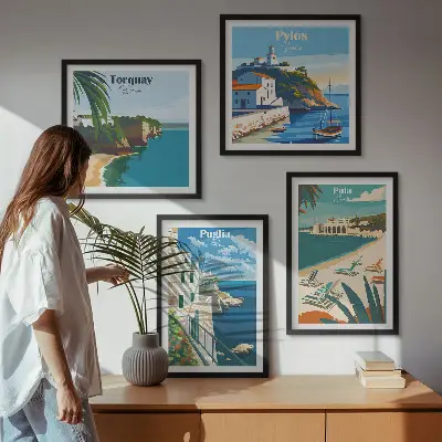 Set tablouri gata de agățat cu peisaje turistice de pe litoral