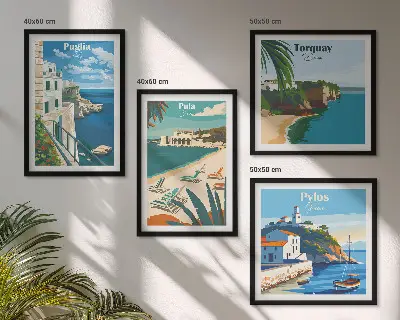 Set tablouri gata de agățat cu peisaje turistice de pe litoral
