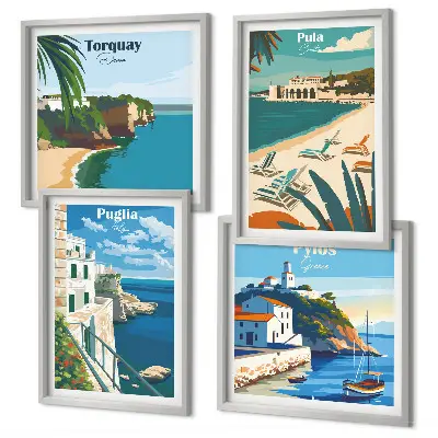 Set tablouri gata de agățat cu peisaje turistice de pe litoral