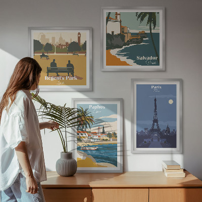Compoziție de tablouri pentru perete Arhitectura orașelor de coastă
