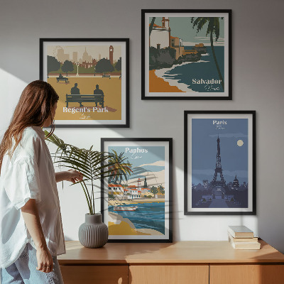 Compoziție de tablouri pentru perete Arhitectura orașelor de coastă