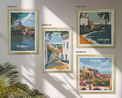 Set tablouri gata de agățat Grafică retro a orașului