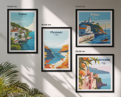 Set tablouri gata de agățat Peisaje retro într-un stil pitoresc