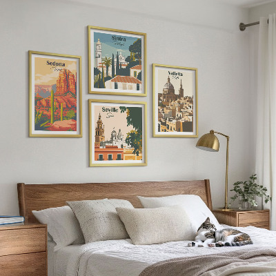 Set tablouri gata de agățat Peisaje urbane retro din Sedona, Sintra