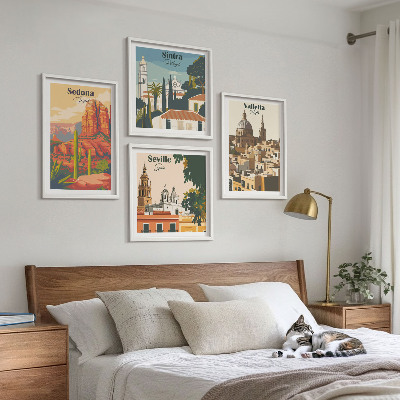 Set tablouri gata de agățat Peisaje urbane retro din Sedona, Sintra