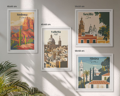 Set tablouri gata de agățat Peisaje urbane retro din Sedona, Sintra