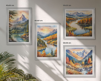 Set tablouri gata de agățat Peisaje montane cu un râu