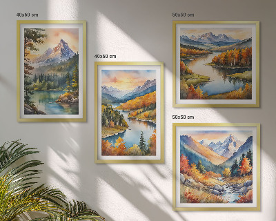 Set tablouri gata de agățat Peisaje montane cu un râu