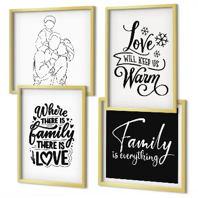 Set de tablouri gata de agățat cu tematică despre familie, dragoste, căldură și acasă