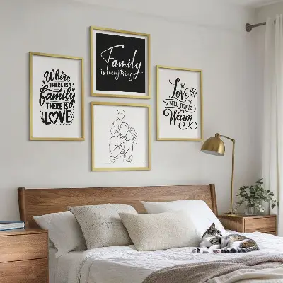 Set de tablouri gata de agățat cu tematică despre familie, dragoste, căldură și acasă