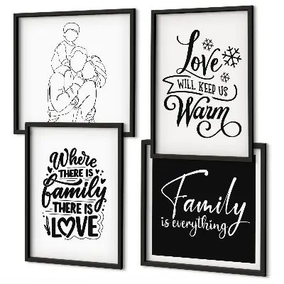 Set de tablouri gata de agățat cu tematică despre familie, dragoste, căldură și acasă