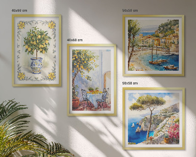 Set tablouri gata de agățat Vedere la Marea de lămâi
