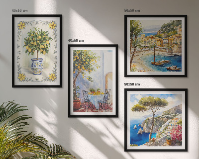 Set tablouri gata de agățat Vedere la Marea de lămâi