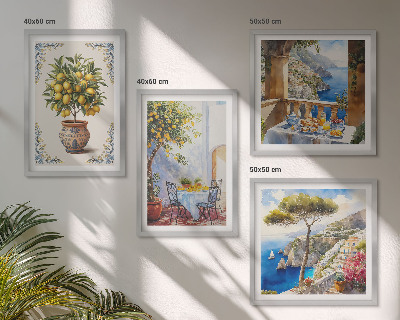 Compoziție de tablouri pentru perete Masă cu lămâi de mare