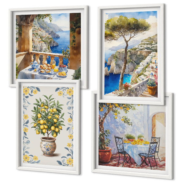 Compoziție de tablouri pentru perete Picturi cu lămâi de mare