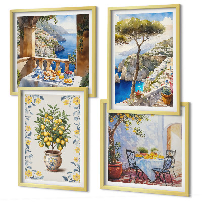 Compoziție de tablouri pentru perete Picturi cu lămâi de mare