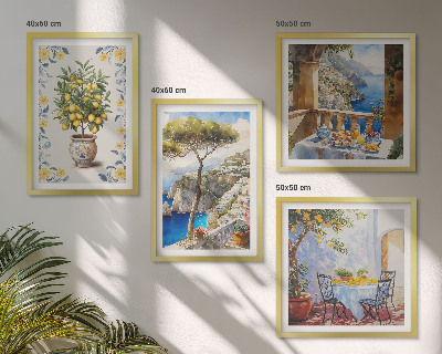 Compoziție de tablouri pentru perete Picturi cu lămâi de mare