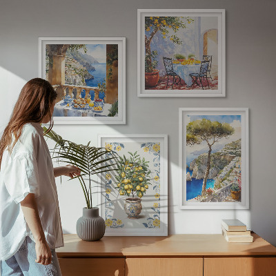 Compoziție de tablouri pentru perete Picturi cu lămâi de mare