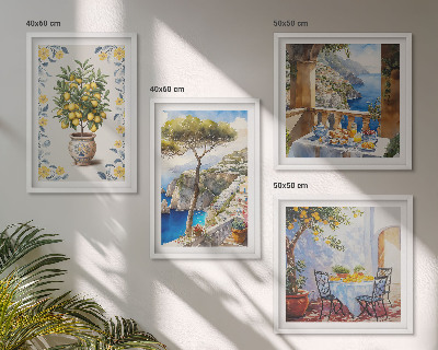 Compoziție de tablouri pentru perete Picturi cu lămâi de mare