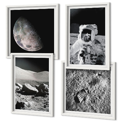 Set tablouri gata de agățat Amprenta astronautului de pe Lună