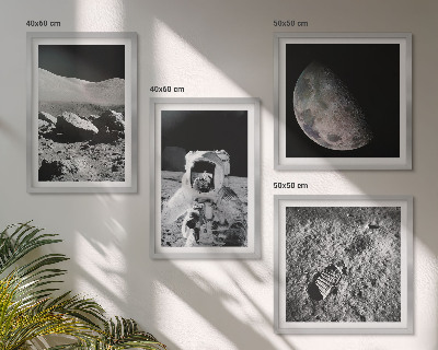 Set tablouri gata de agățat Amprenta astronautului de pe Lună